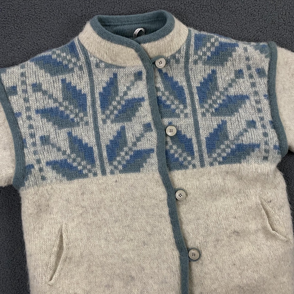 Alafoss Icewool Sweater size M Nordic Fair Isle‎ Icelandic Wool Cardigan Heavy